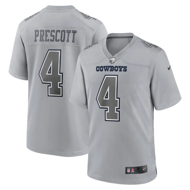 mens nike dak prescott gray dallas cowboys atmosphere fashion game jersey